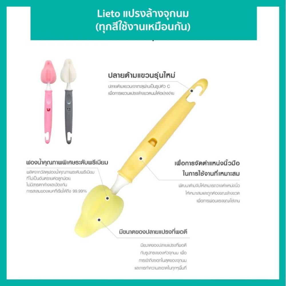 ชุดแปรงล้างจุกนม  LIETO สีครีม_2